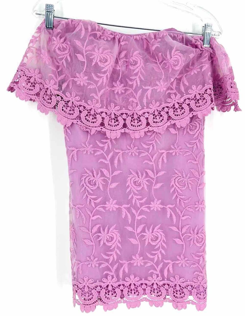 Lovers + Friends Size S Lilac Embroidered Crocheted Trim NEW Designer Dress